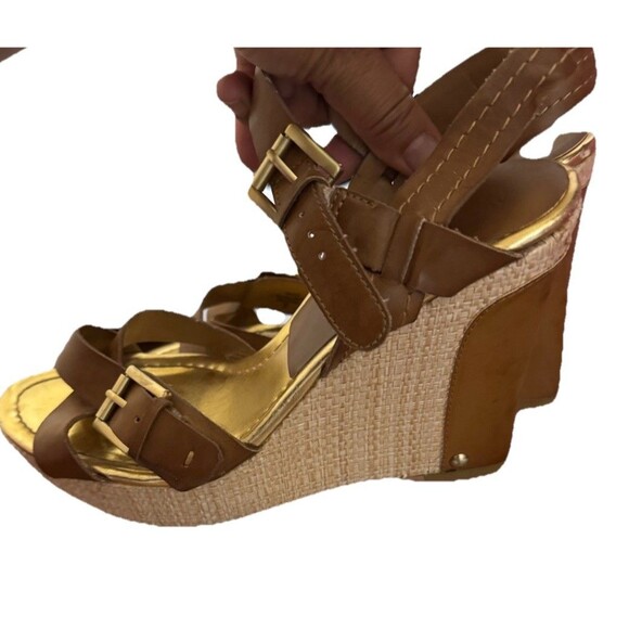 Retro Addery Brooke Wedge Sandal Size 9M Beige Platform Espadrille Shoe Chic - Picture 2 of 6